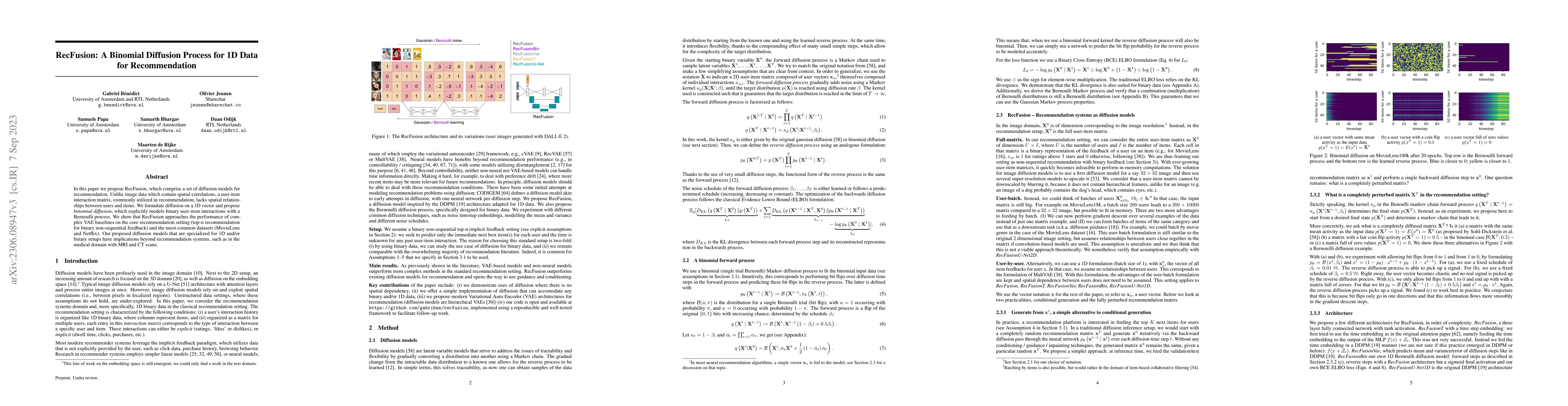 Thumbnail for RecFusion: A Binomial Diffusion Process for 1D Data for Recommendation