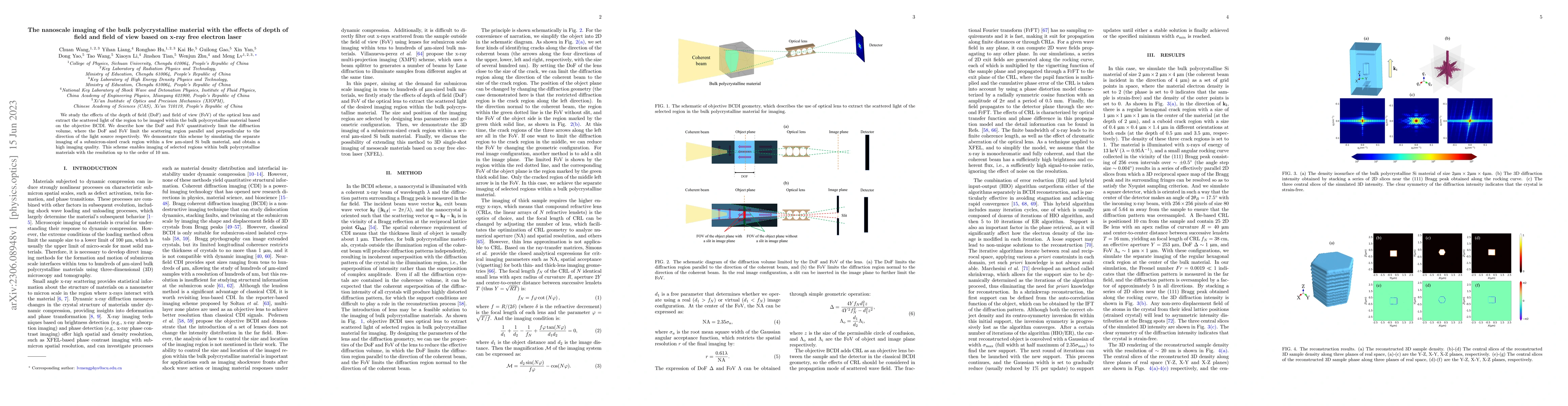 Thumbnail for The nanoscale imaging of the bulk polycrystalline material with the
  effects of depth of field and field of view based on x-ray free electron
  laser