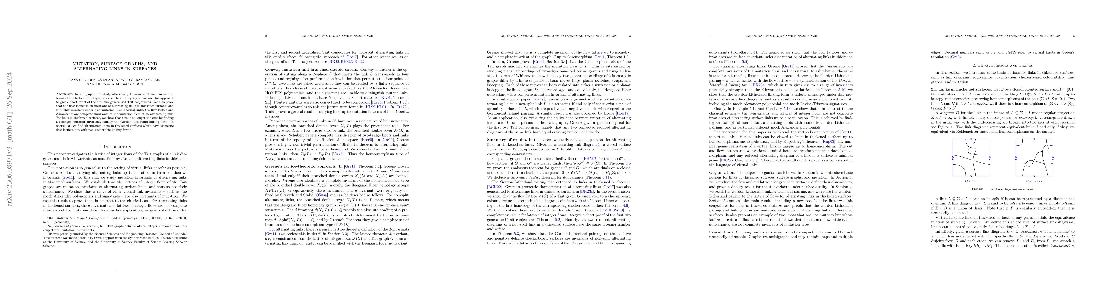 Thumbnail for Mutation, surface graphs, and alternating links in surfaces