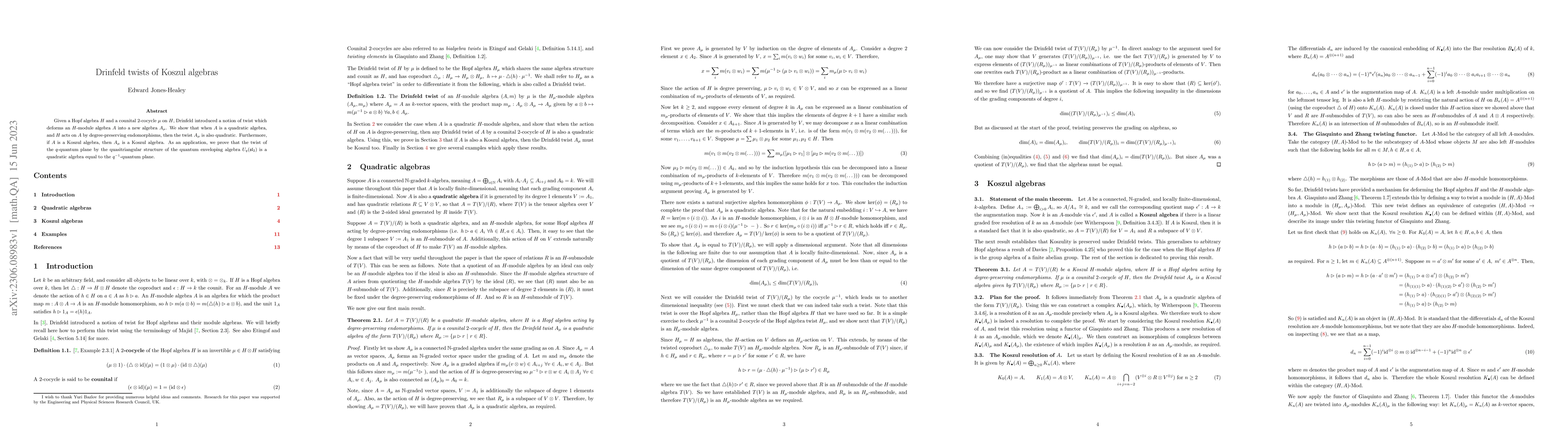 Thumbnail for Drinfeld twists of Koszul algebras