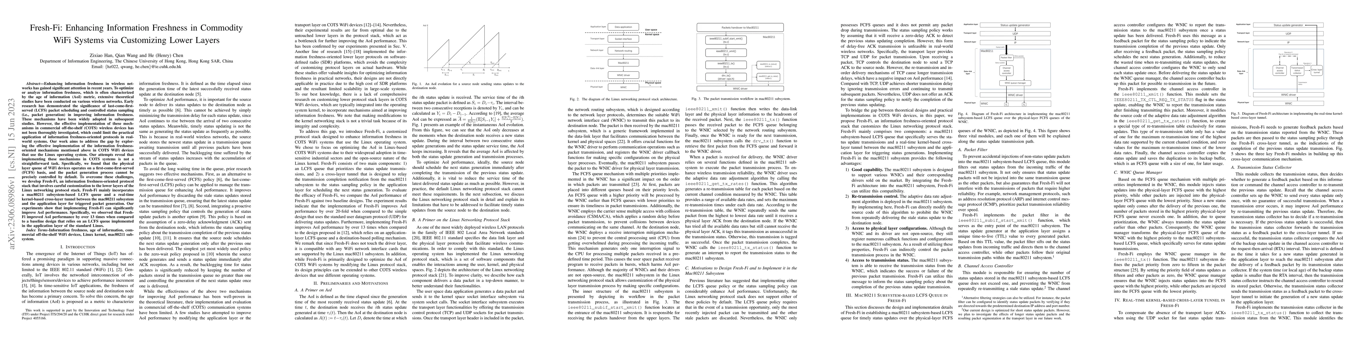 Thumbnail for Fresh-Fi: Enhancing Information Freshness in Commodity WiFi Systems via
  Customizing Lower Layers