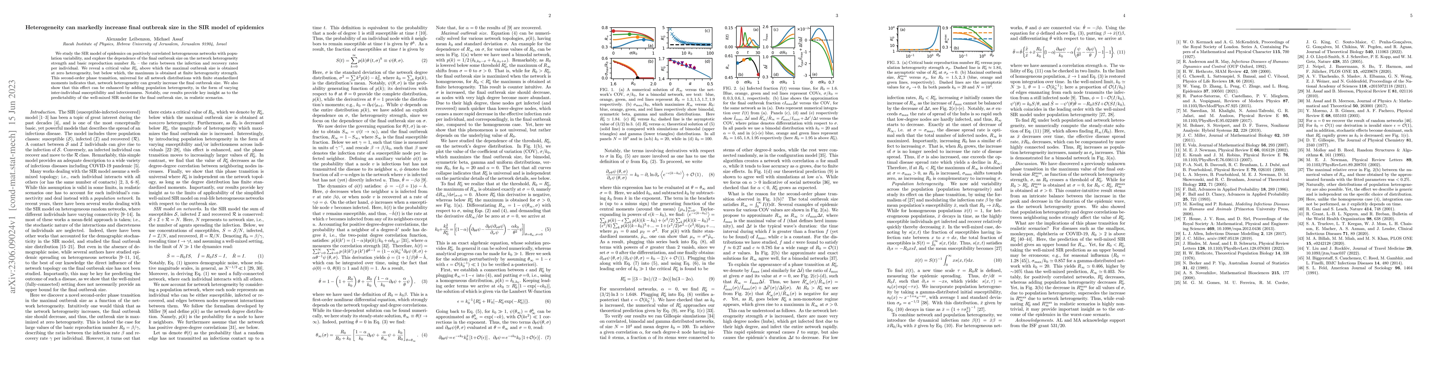 Thumbnail for Heterogeneity can markedly increase final outbreak size in the SIR model
  of epidemics