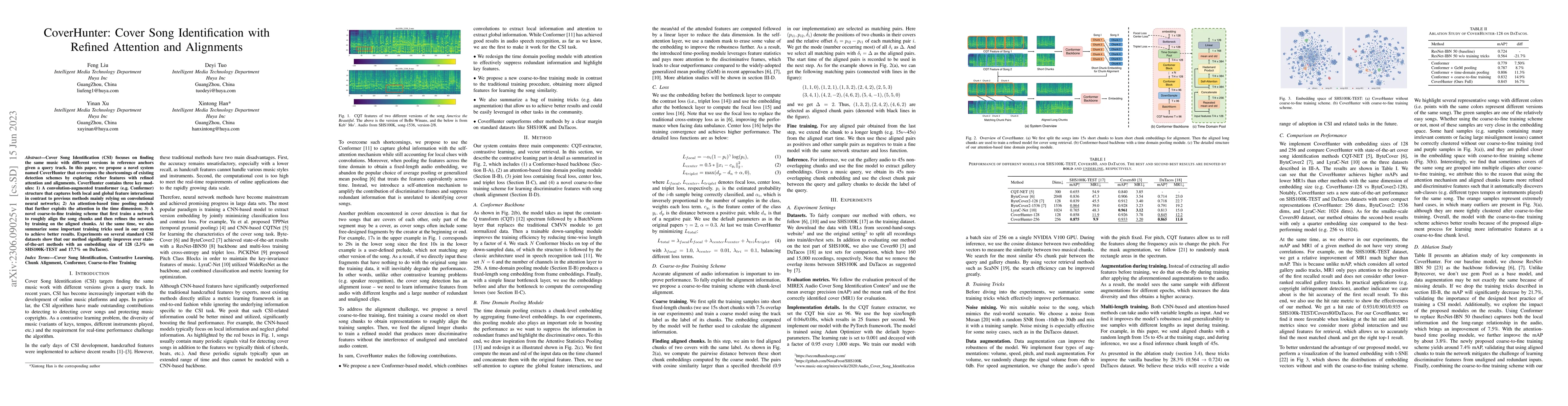 Thumbnail for CoverHunter: Cover Song Identification with Refined Attention and
  Alignments