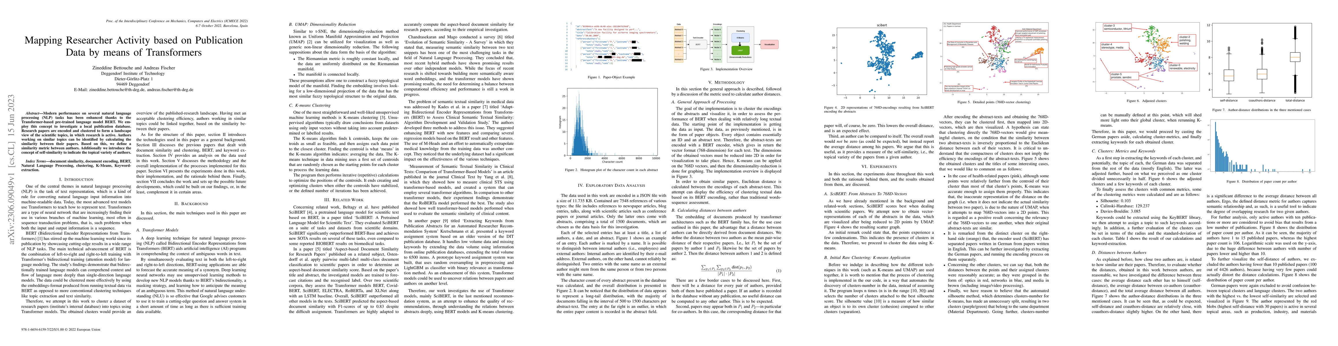 Thumbnail for Mapping Researcher Activity based on Publication Data by means of
  Transformers
