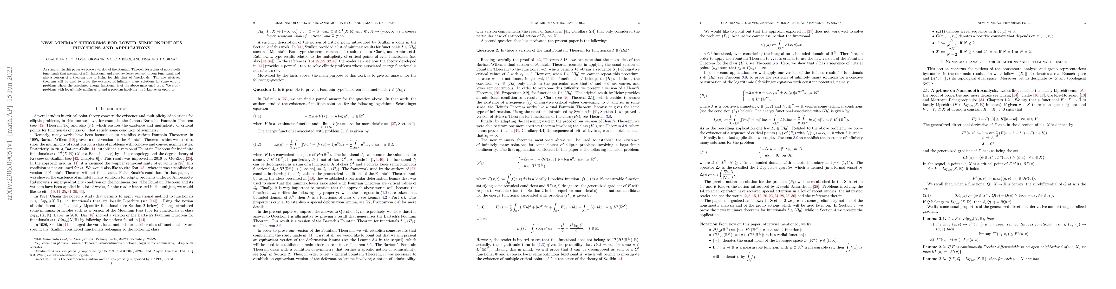 Thumbnail for New minimax theorems for lower semicontinuous functions and applications