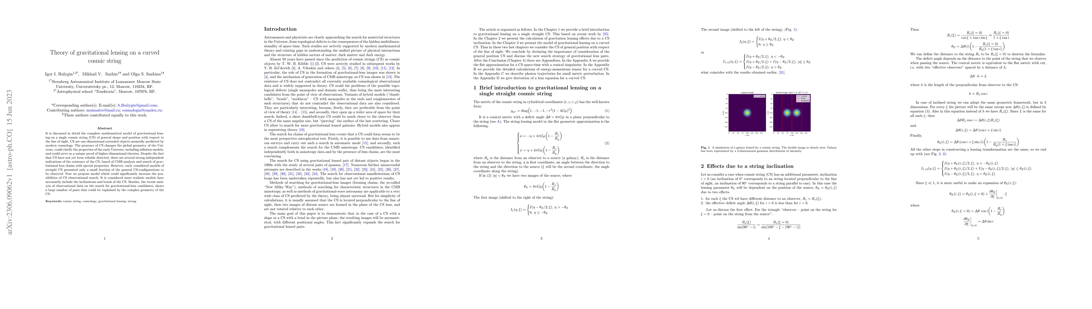 Thumbnail for Theory of gravitational lensing on a curved cosmic string