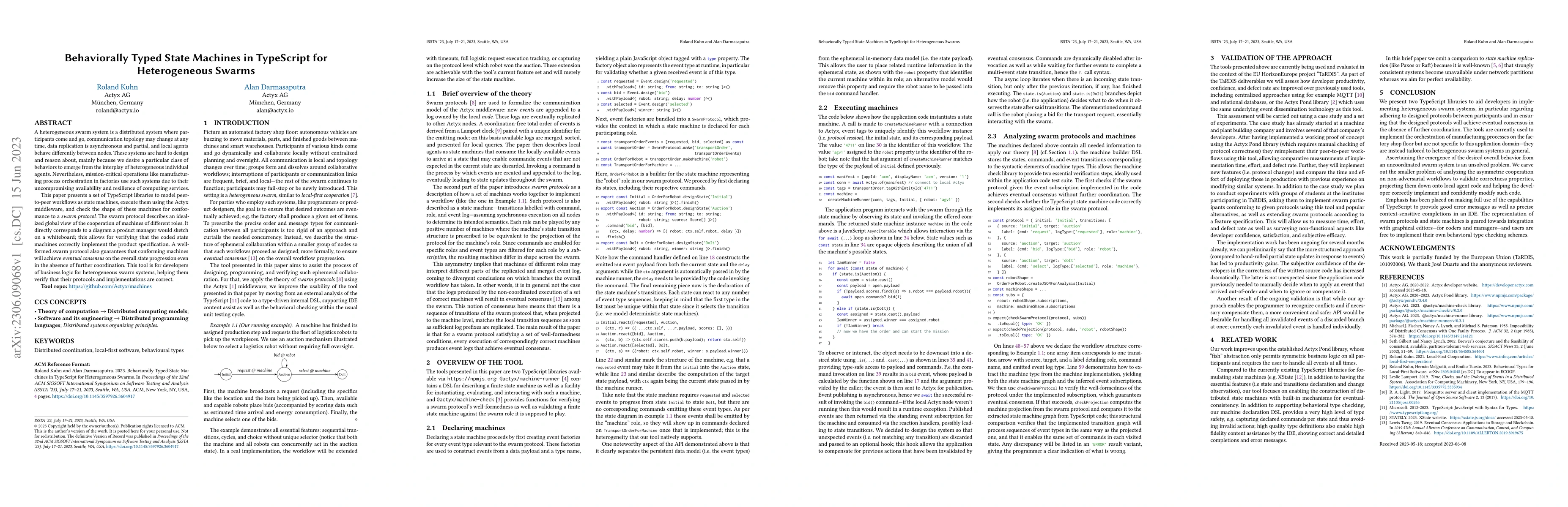 Thumbnail for Behaviorally Typed State Machines in TypeScript for Heterogeneous Swarms