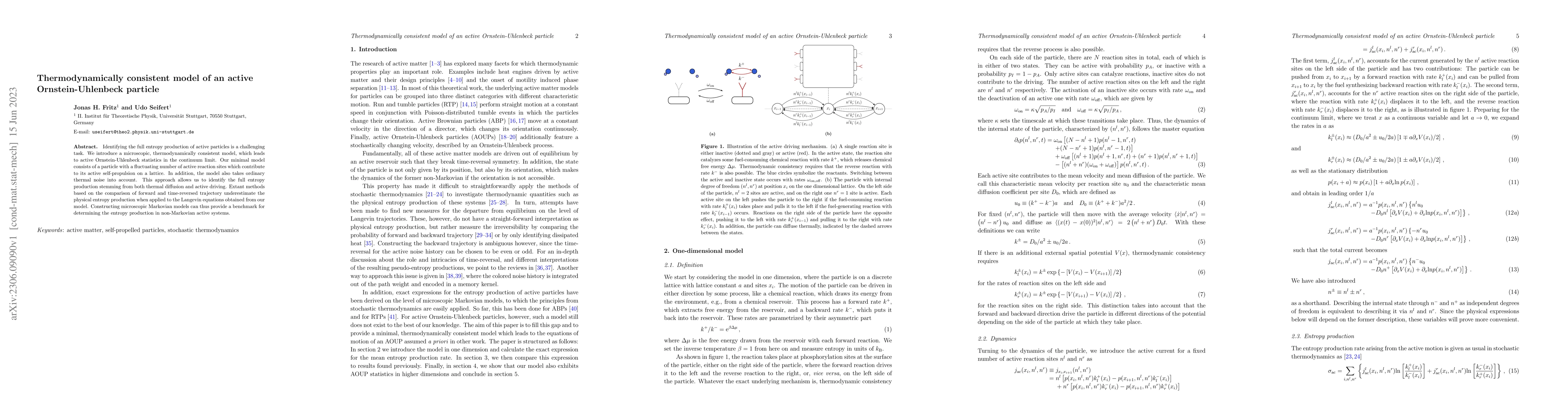 Thumbnail for Thermodynamically consistent model of an active Ornstein-Uhlenbeck
  particle