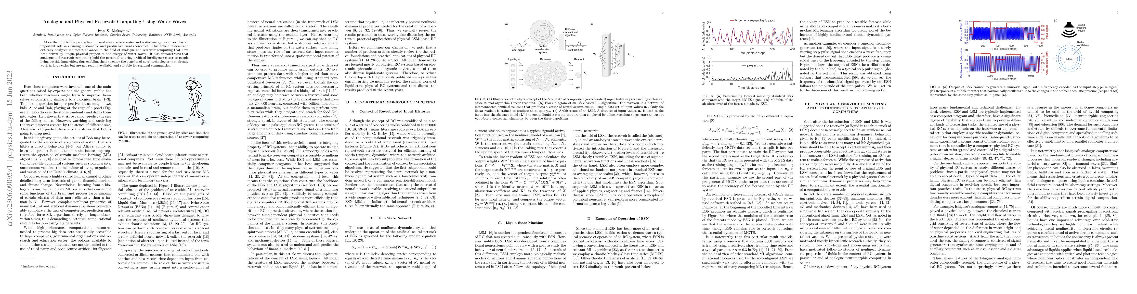 Thumbnail for Analogue and Physical Reservoir Computing Using Water Waves