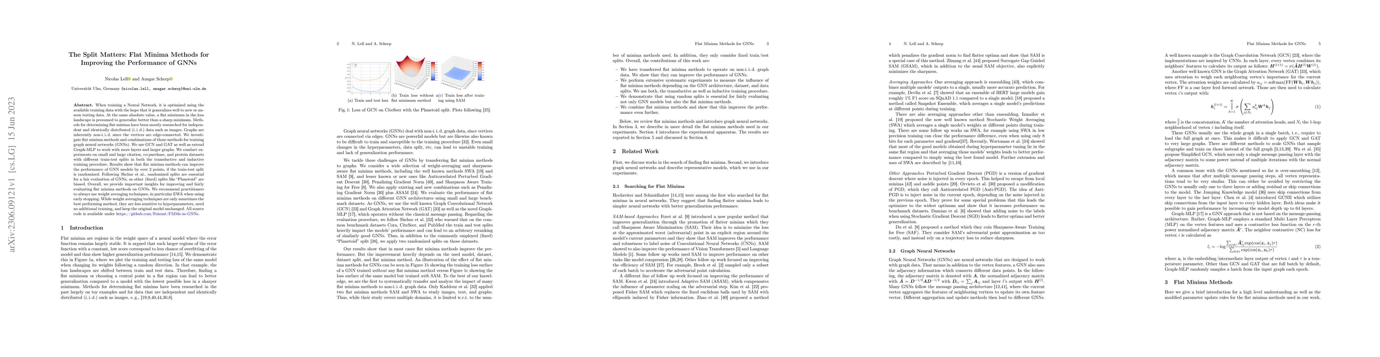 Thumbnail for The Split Matters: Flat Minima Methods for Improving the Performance of
  GNNs