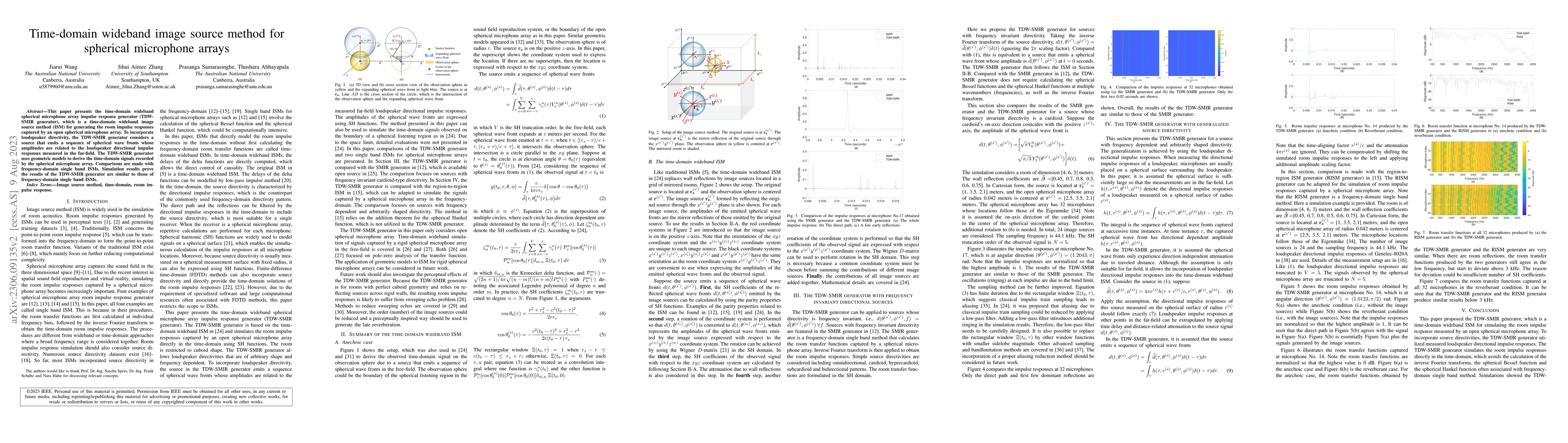 Thumbnail for Time-Domain Wideband Image Source Method for Spherical Microphone Arrays