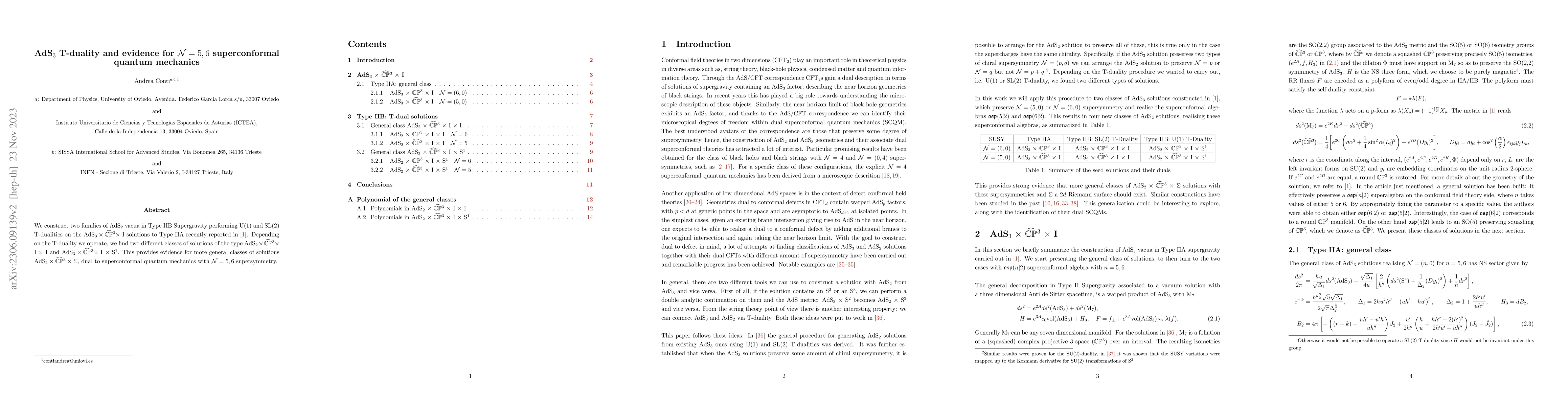 Thumbnail for AdS$_3$ T-duality and evidence for ${\cal N}=5,6$ superconformal quantum
  mechanics
