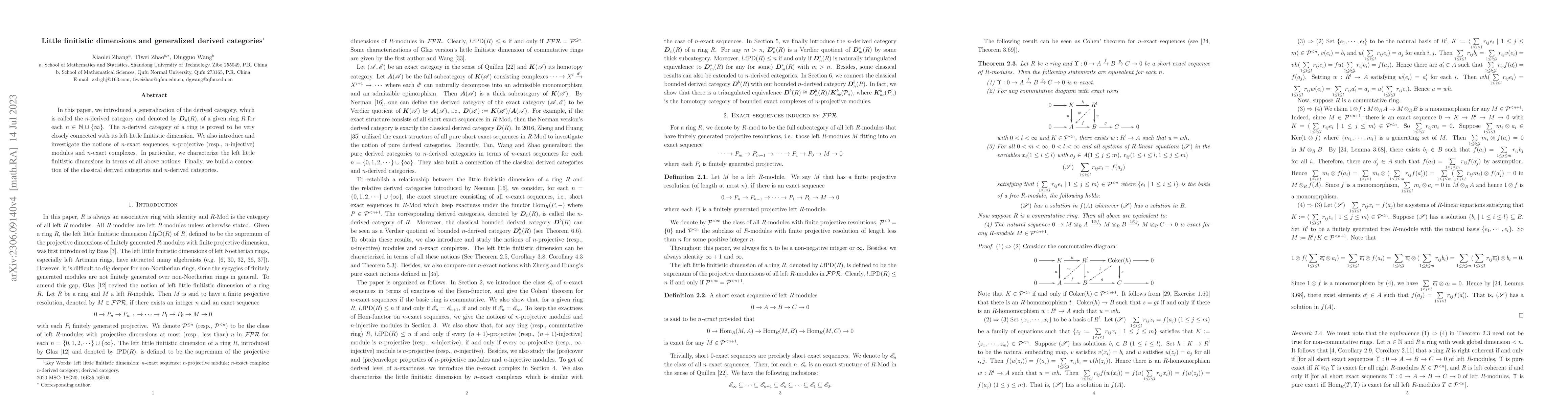 Thumbnail for Little finitistic dimensions and generalized derived categories
