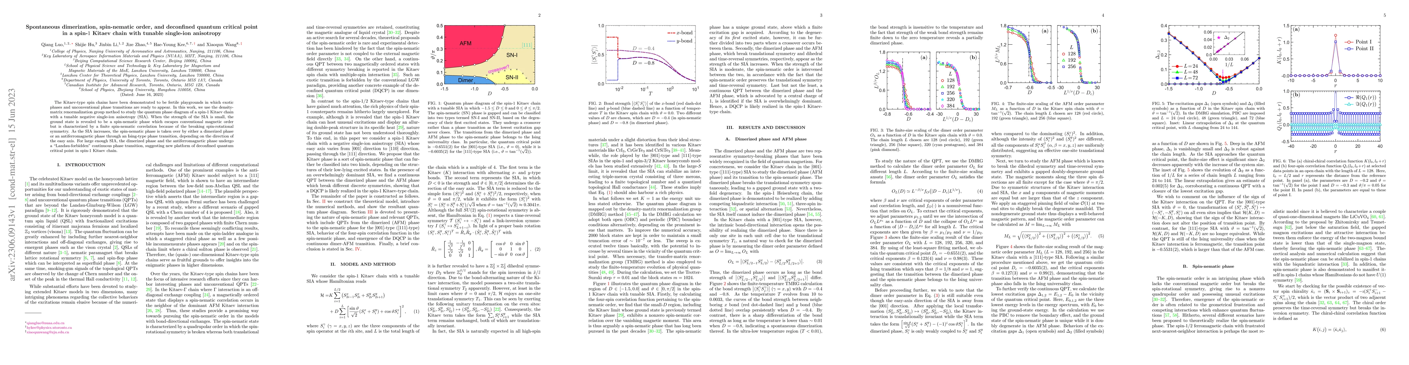 Thumbnail for Spontaneous dimerization, spin-nematic order, and deconfined quantum
  critical point in a spin-1 Kitaev chain with tunable single-ion anisotropy