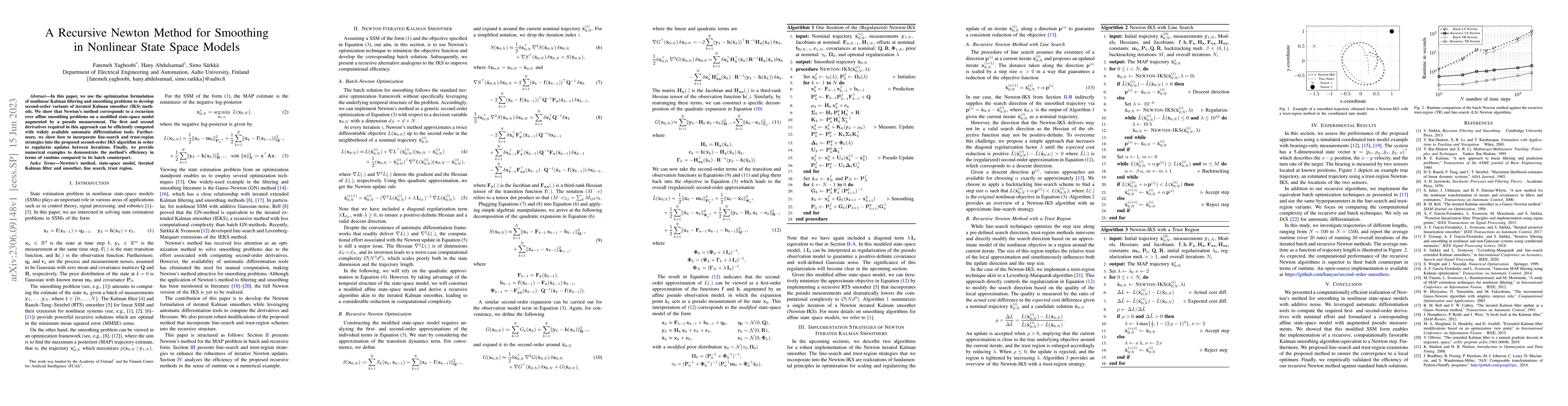 Thumbnail for A Recursive Newton Method for Smoothing in Nonlinear State Space Models