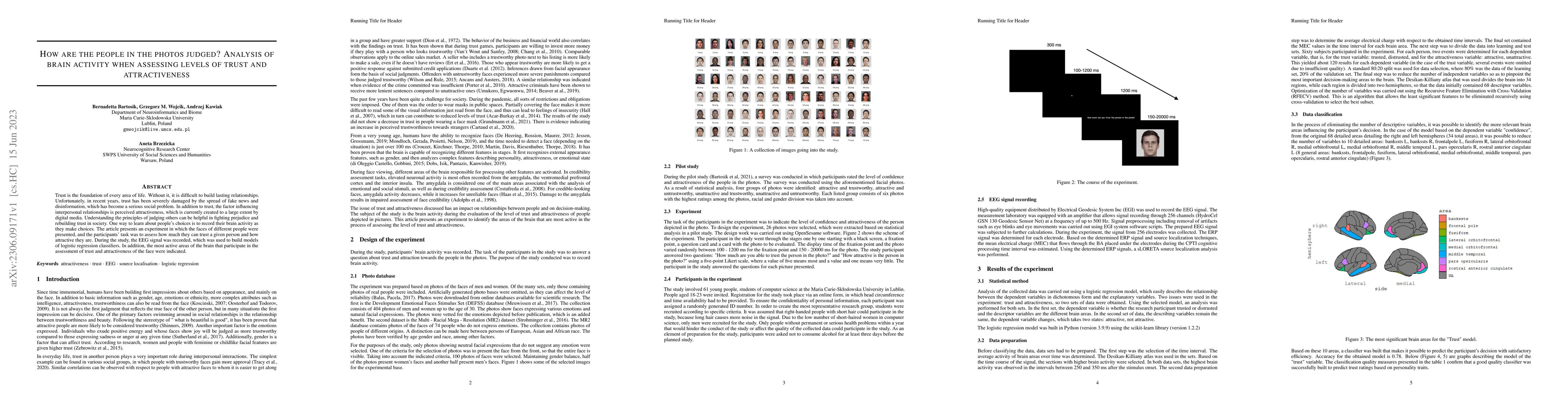 Thumbnail for How are the people in the photos judged? Analysis of brain activity when
  assessing levels of trust and attractiveness