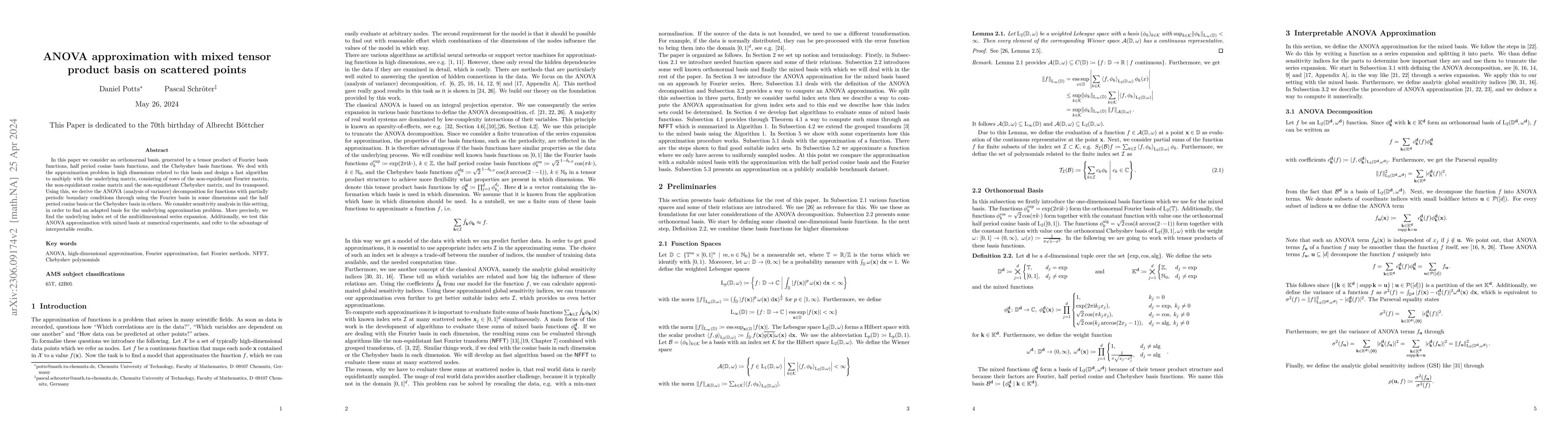 Thumbnail for ANOVA approximation with mixed tensor product basis on scattered points