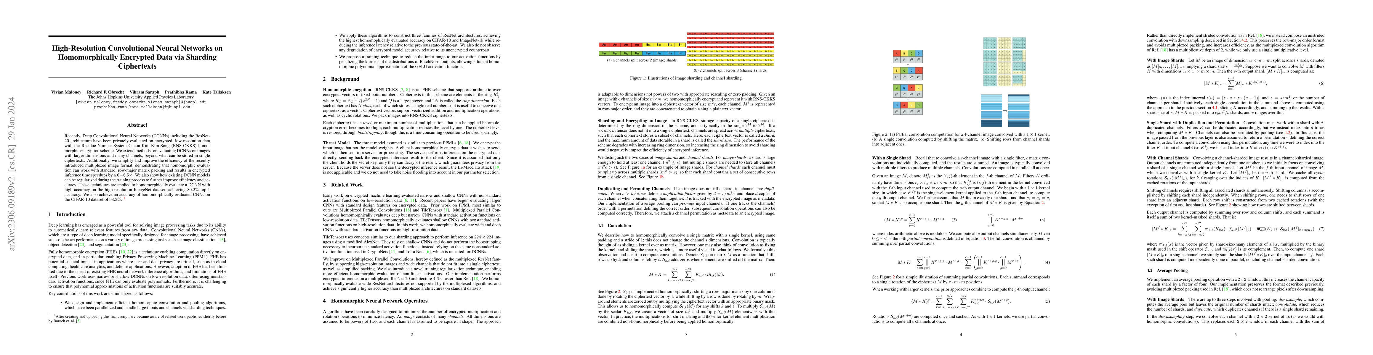 Thumbnail for High-Resolution Convolutional Neural Networks on Homomorphically
  Encrypted Data via Sharding Ciphertexts