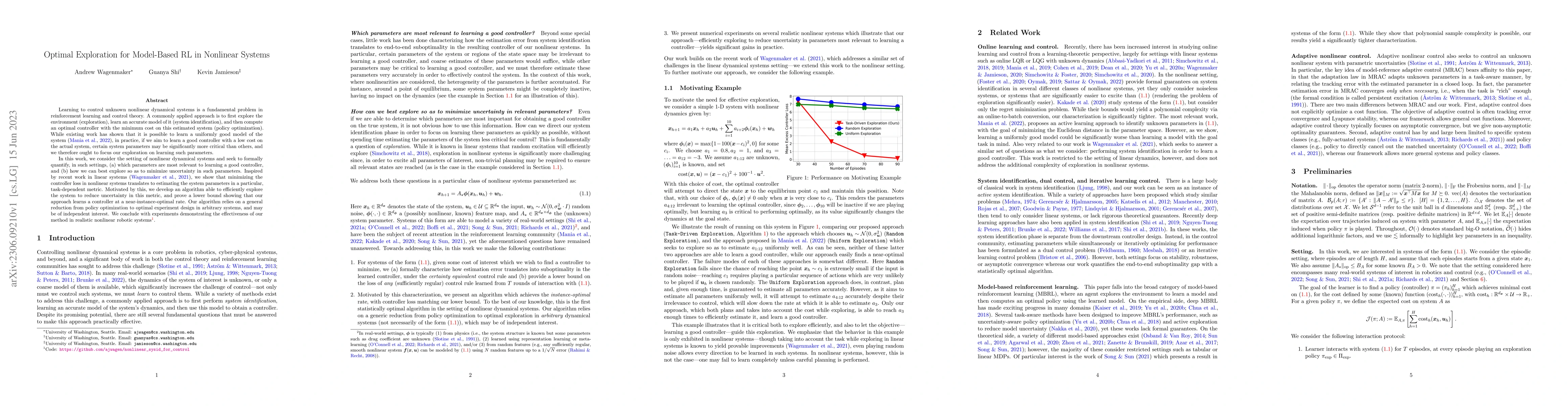 Thumbnail for Optimal Exploration for Model-Based RL in Nonlinear Systems