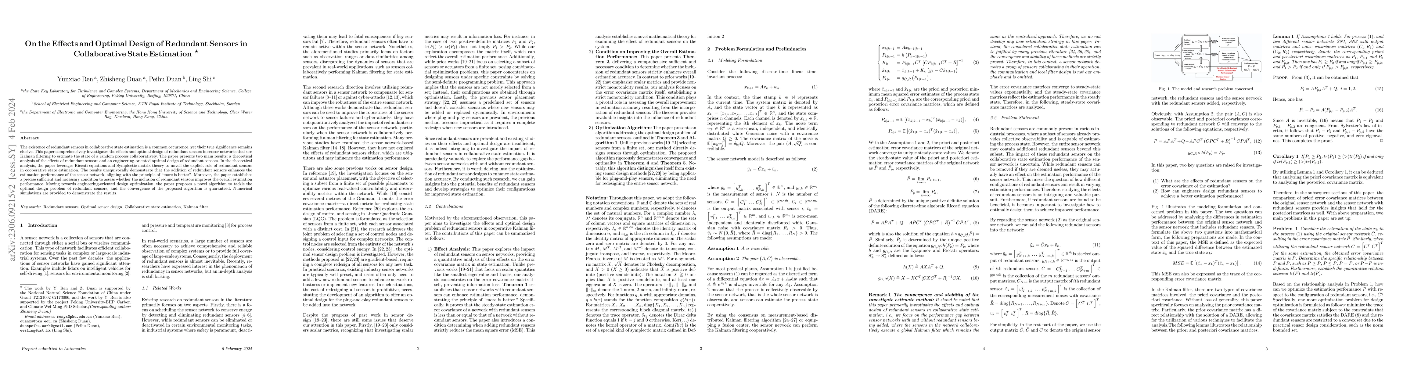 Thumbnail for On the Effects and Optimal Design of Redundant Sensors in Collaborative
  State Estimation