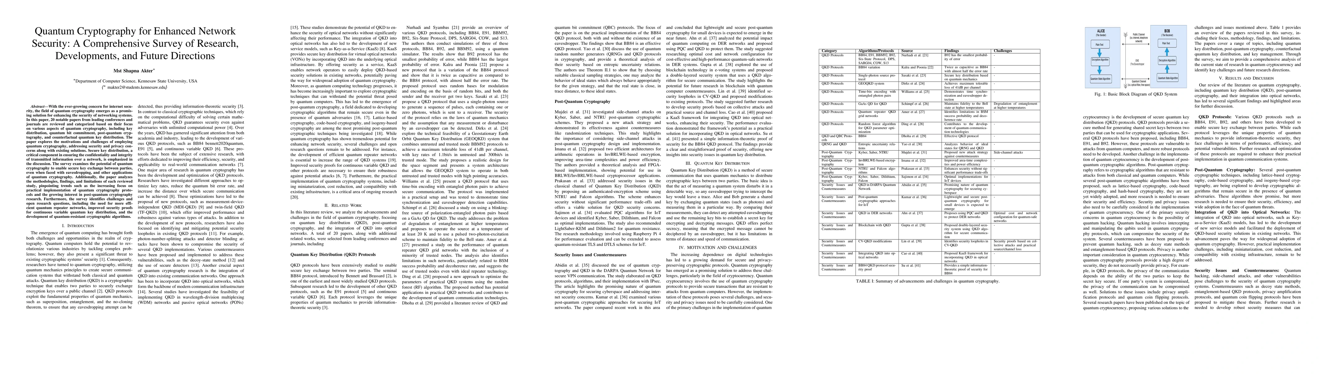 Thumbnail for Quantum Cryptography for Enhanced Network Security: A Comprehensive
  Survey of Research, Developments, and Future Directions