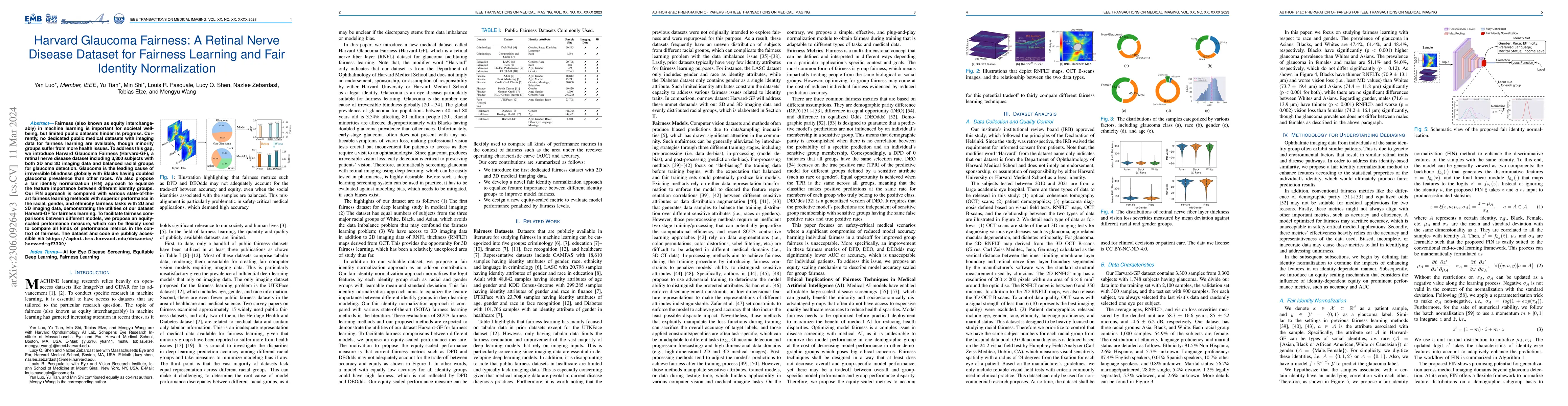 Thumbnail for Harvard Glaucoma Fairness: A Retinal Nerve Disease Dataset for Fairness
  Learning and Fair Identity Normalization