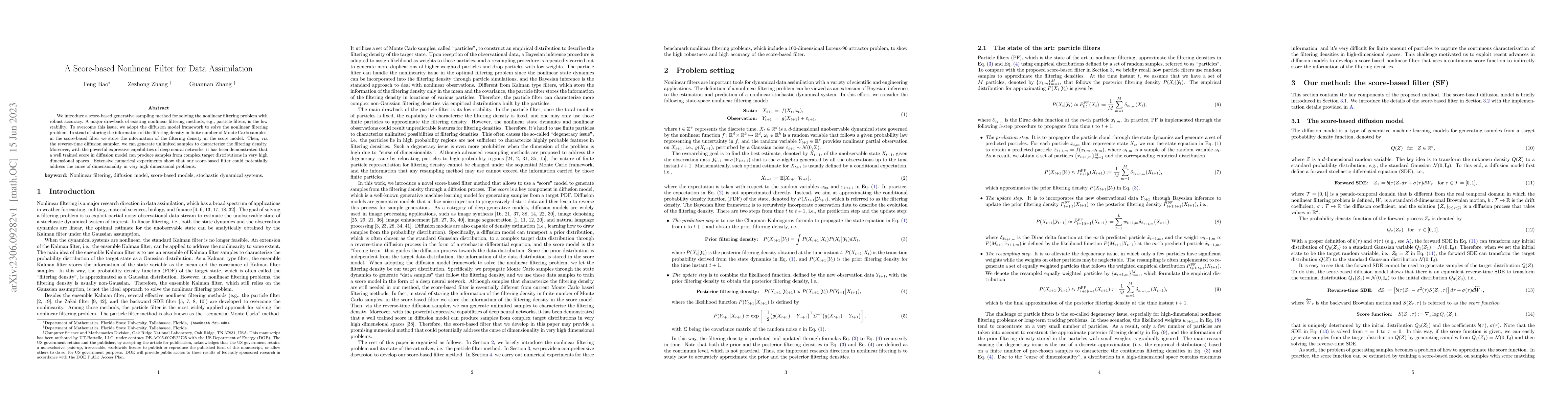 Thumbnail for A Score-based Nonlinear Filter for Data Assimilation