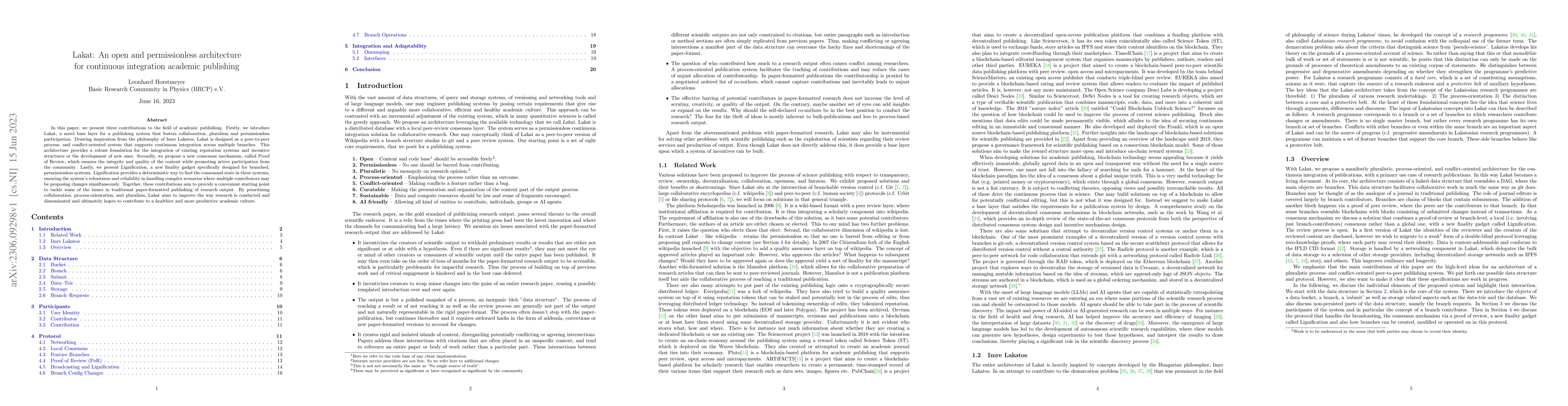 Thumbnail for Lakat: An open and permissionless architecture for continuous
  integration academic publishing