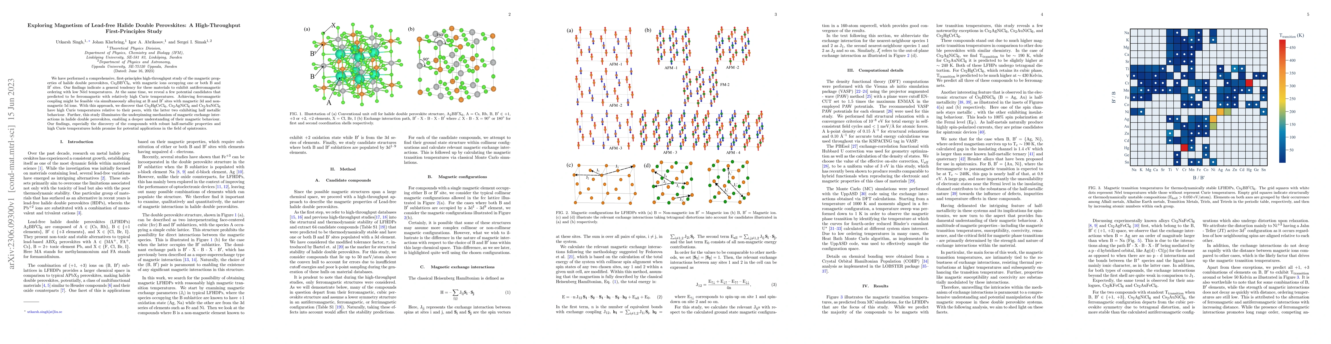 Thumbnail for Exploring Magnetism of Lead-free Halide Double Perovskites: A
  High-Throughput First-Principles Study
