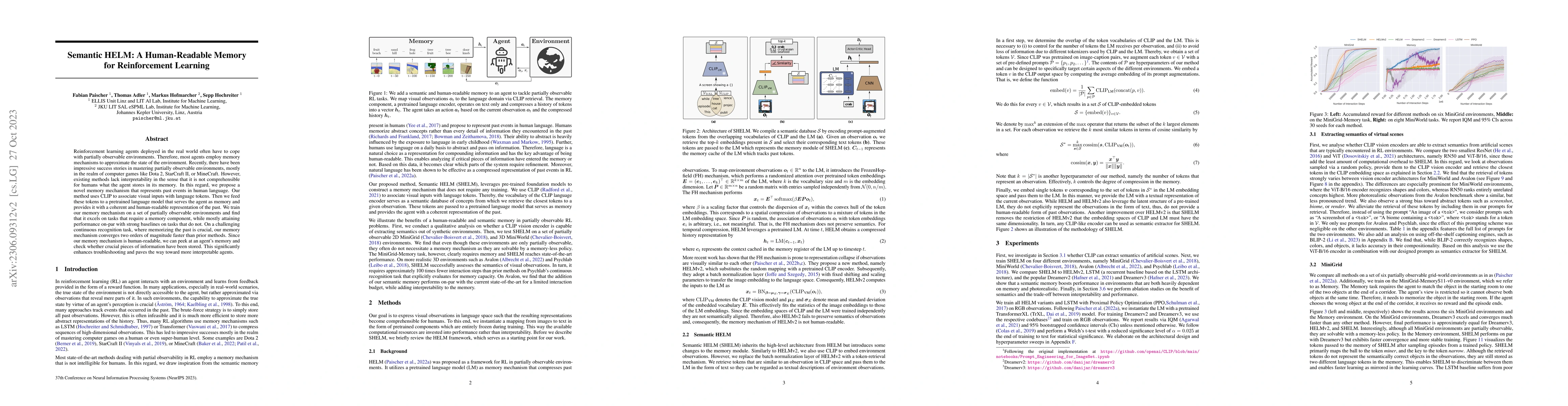 Thumbnail for Semantic HELM: A Human-Readable Memory for Reinforcement Learning