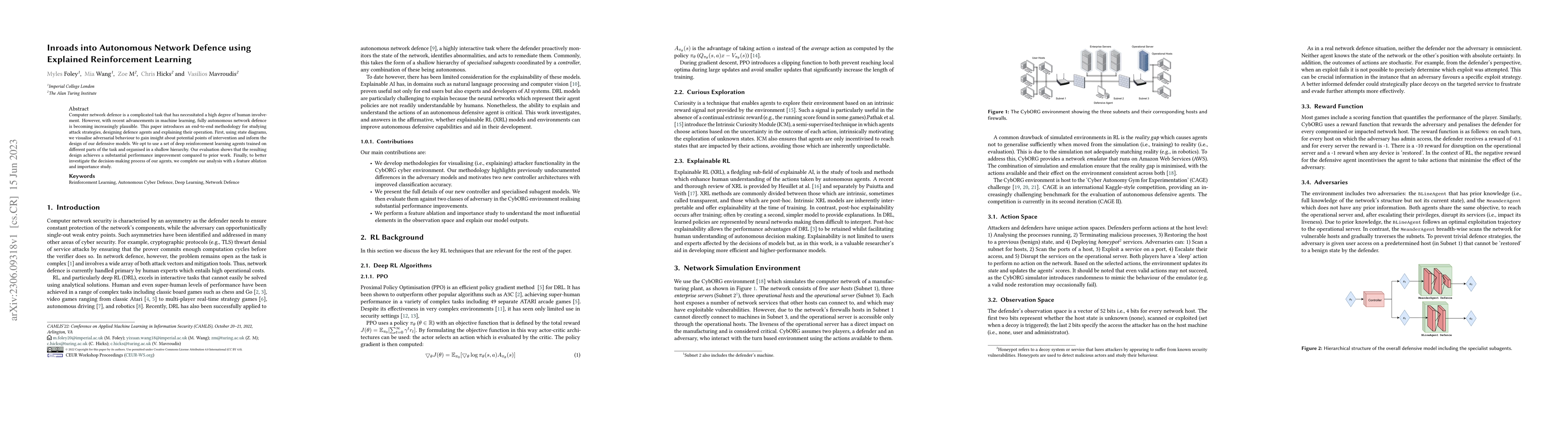 Thumbnail for Inroads into Autonomous Network Defence using Explained Reinforcement
  Learning