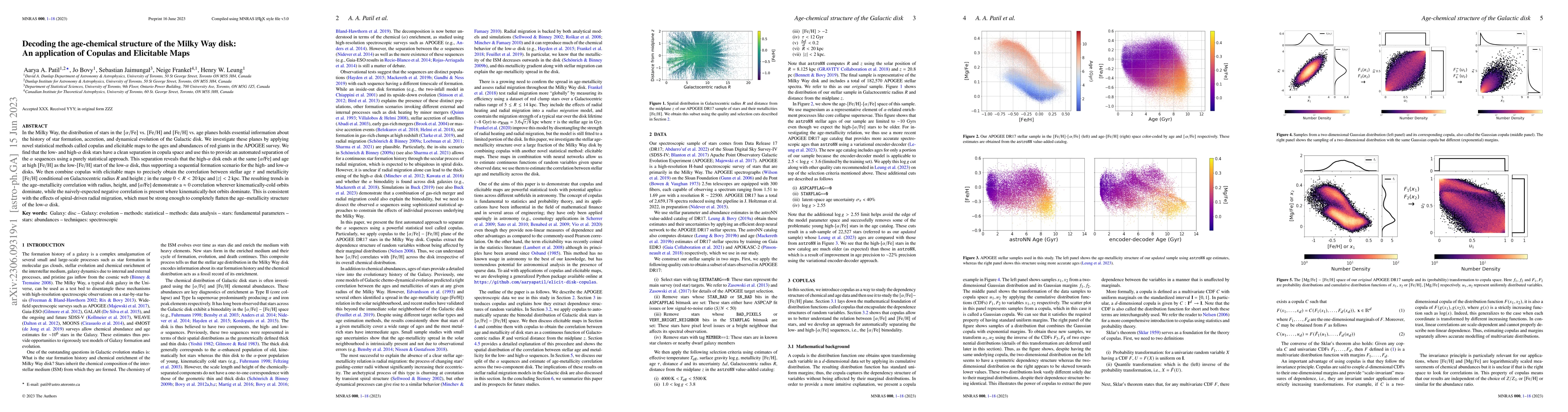 Thumbnail for Decoding the age-chemical structure of the Milky Way disk: An
  application of Copulas and Elicitable Maps