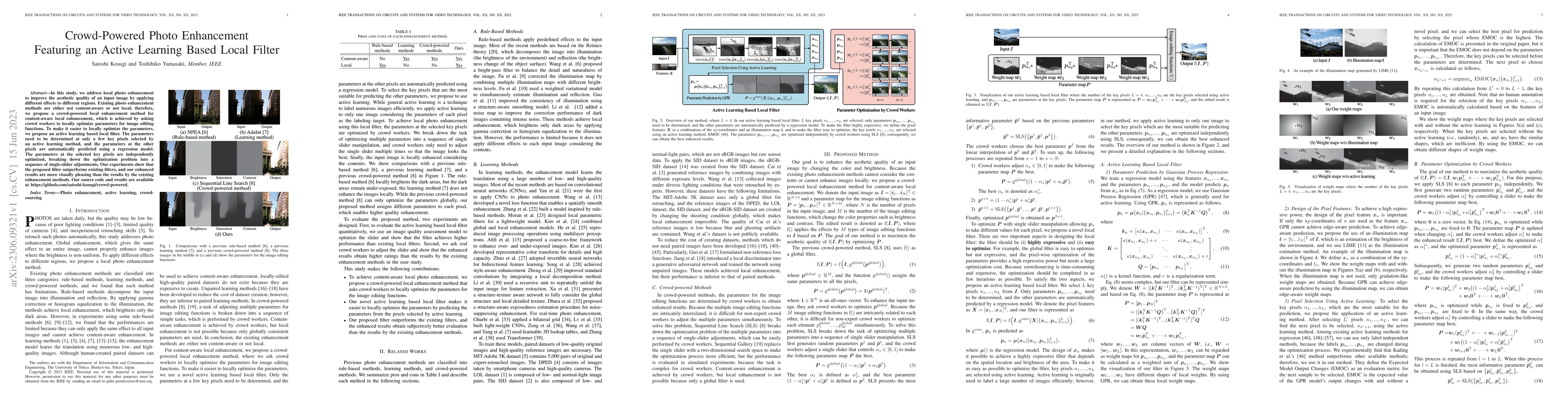 Thumbnail for Crowd-Powered Photo Enhancement Featuring an Active Learning Based Local
  Filter