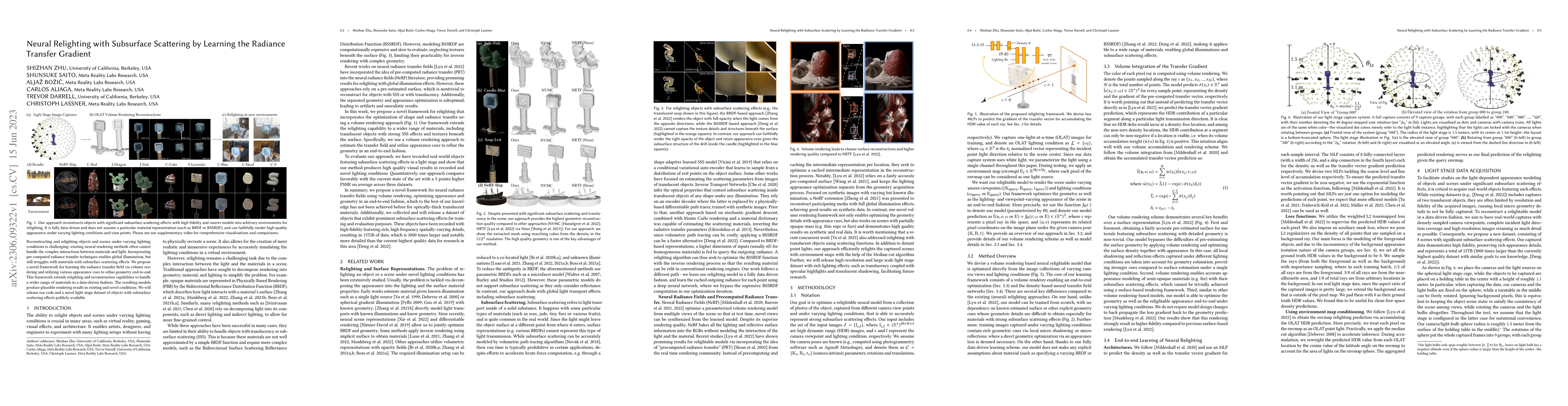 Thumbnail for Neural Relighting with Subsurface Scattering by Learning the Radiance
  Transfer Gradient