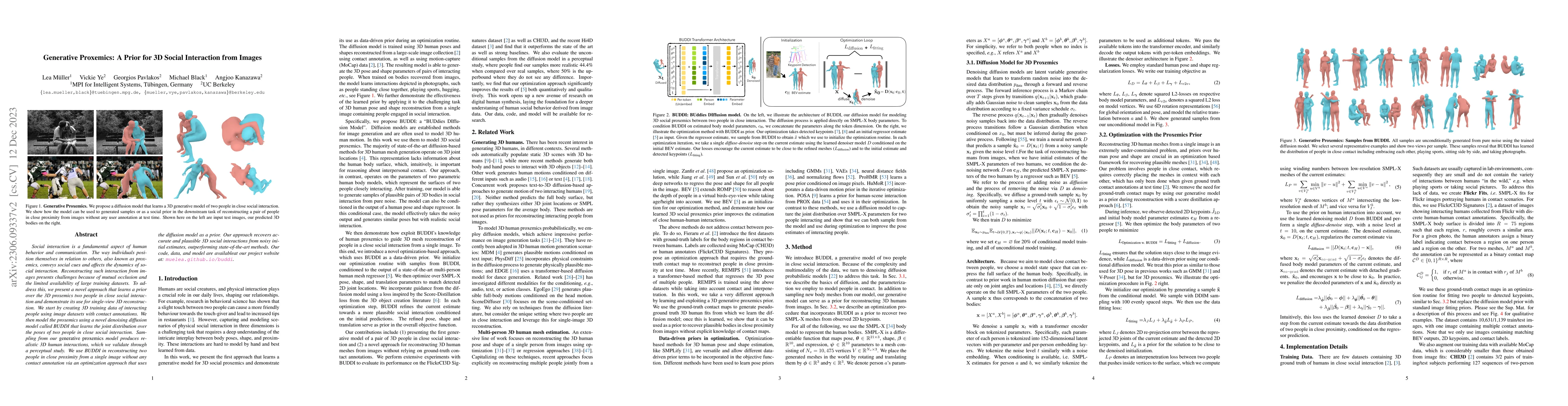 Thumbnail for Generative Proxemics: A Prior for 3D Social Interaction from Images