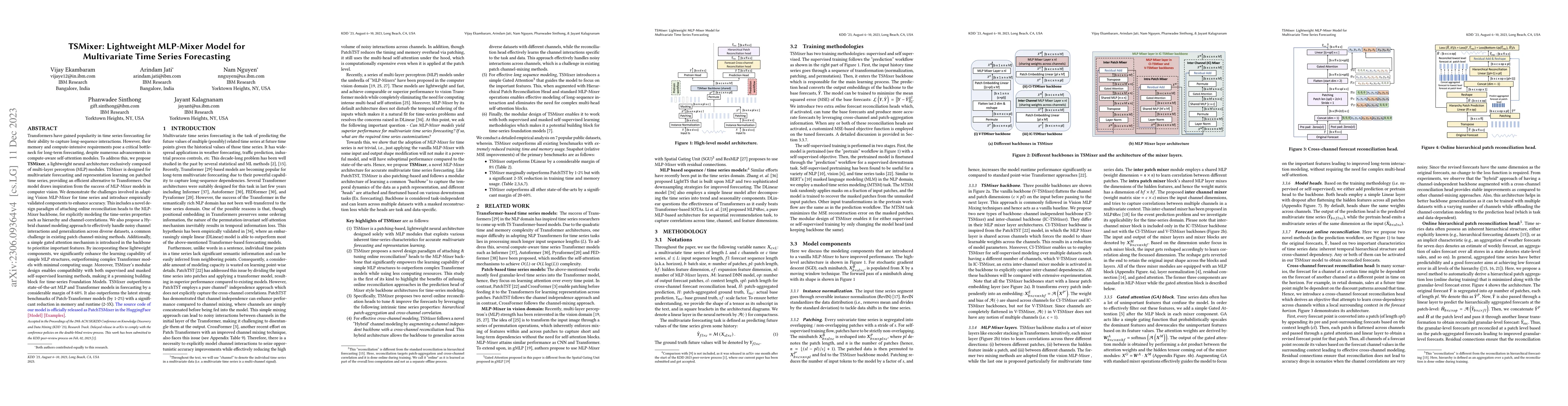 Thumbnail for TSMixer: Lightweight MLP-Mixer Model for Multivariate Time Series
  Forecasting