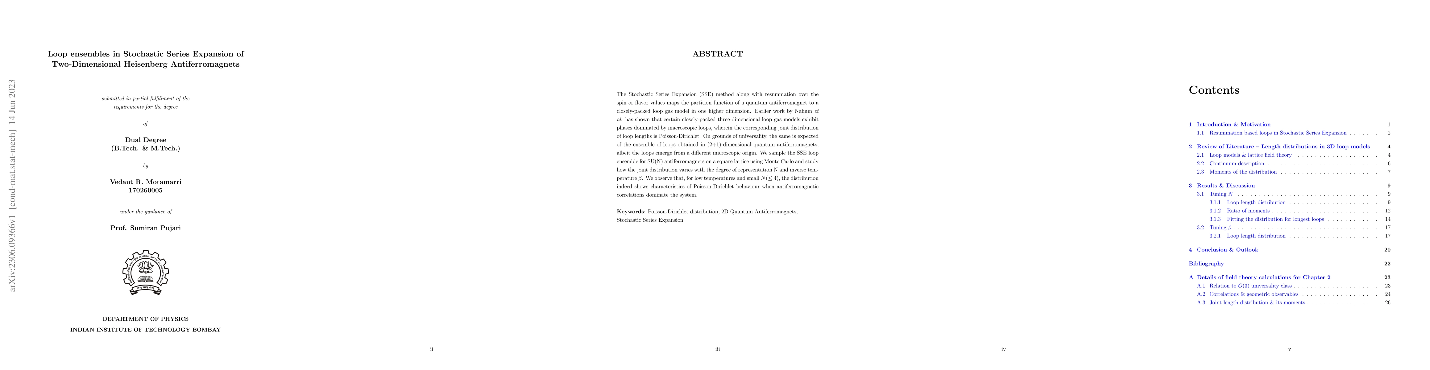 Thumbnail for Loop ensembles in Stochastic Series Expansion of Two-Dimensional
  Heisenberg Antiferromagnets