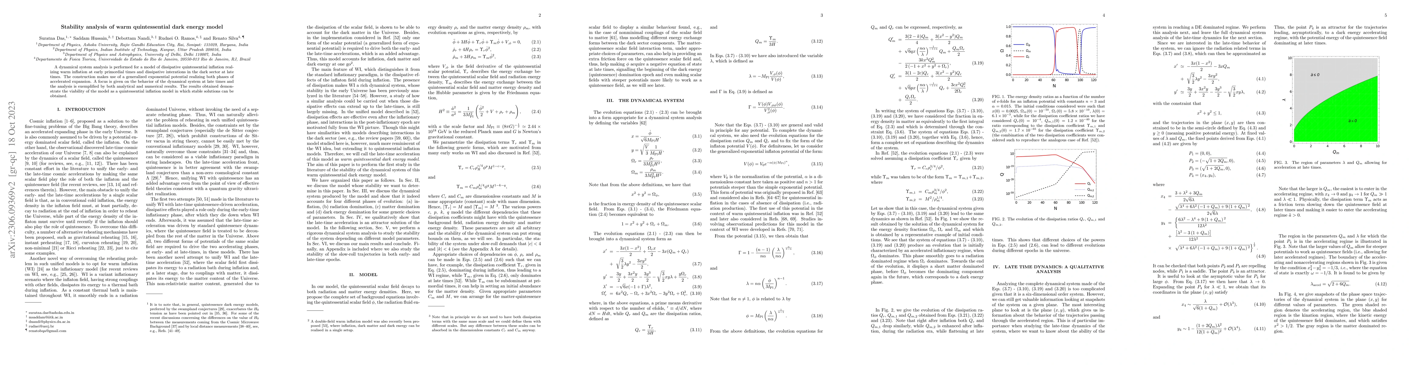 Thumbnail for Stability analysis of warm quintessential dark energy model