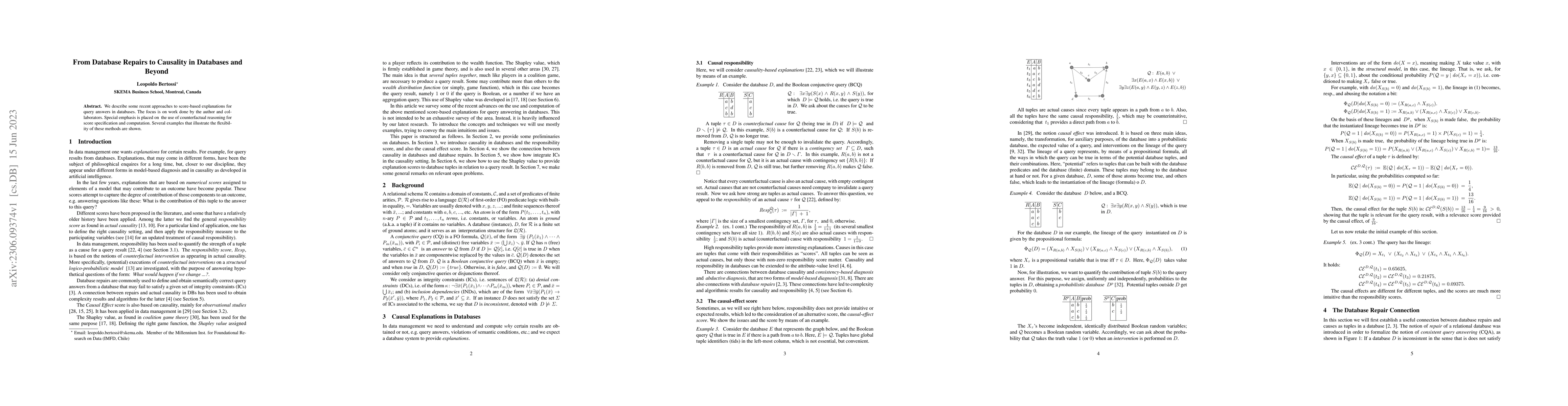 Thumbnail for From Database Repairs to Causality in Databases and Beyond