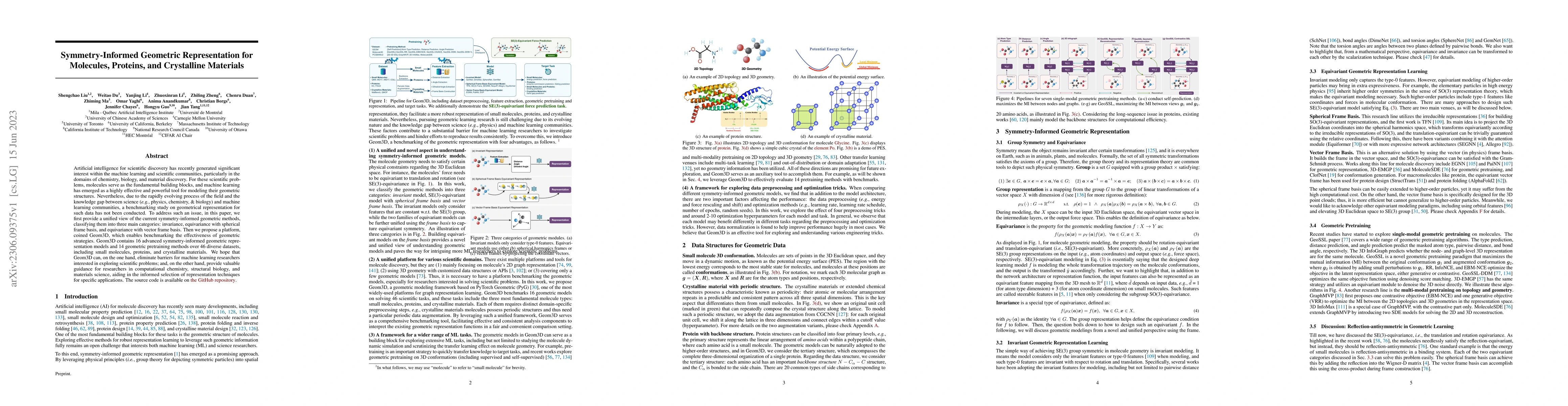 Thumbnail for Symmetry-Informed Geometric Representation for Molecules, Proteins, and
  Crystalline Materials