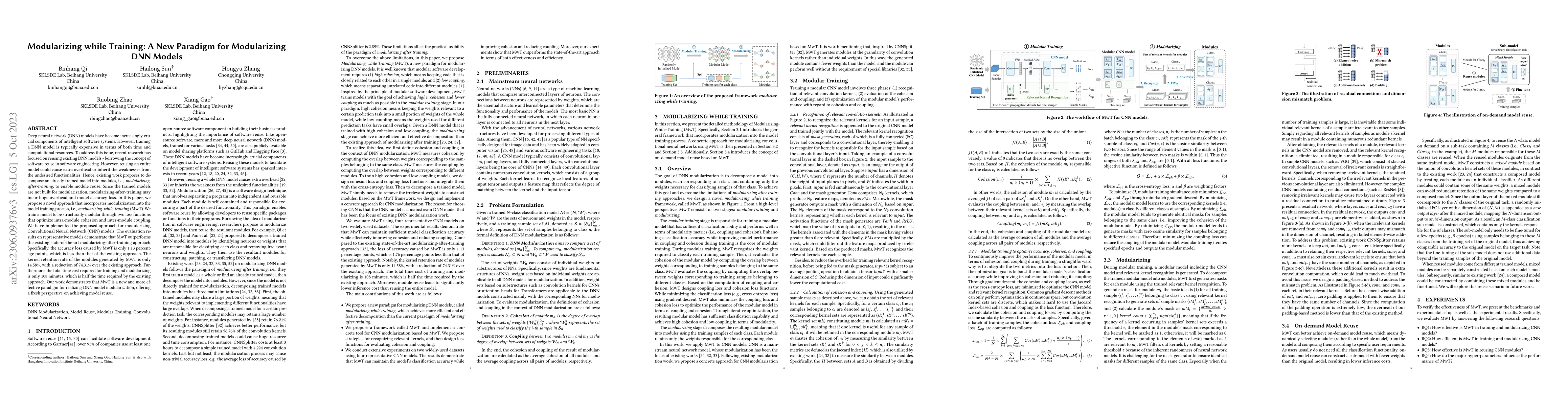 Thumbnail for Modularizing while Training: A New Paradigm for Modularizing DNN Models
