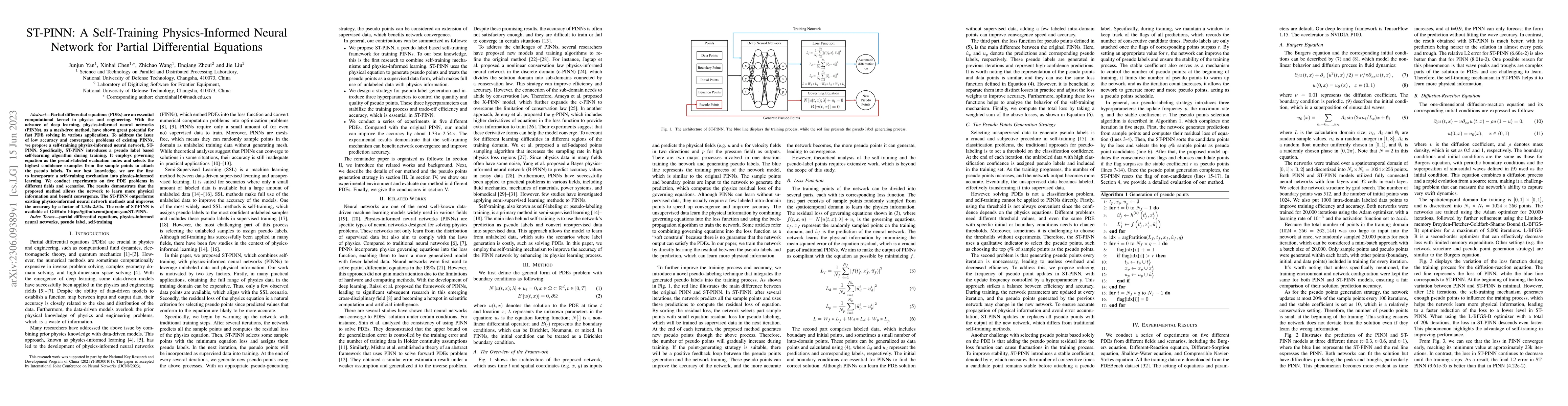 Thumbnail for ST-PINN: A Self-Training Physics-Informed Neural Network for Partial
  Differential Equations
