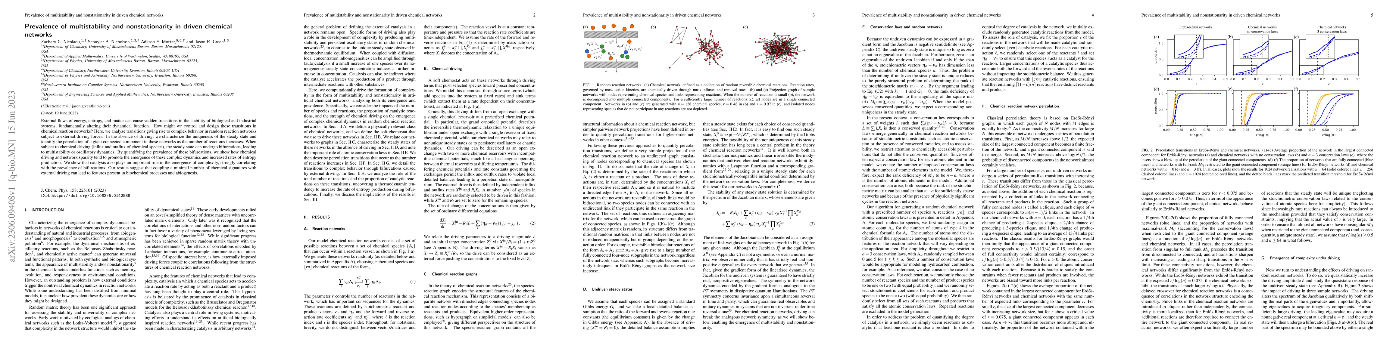 Thumbnail for Prevalence of multistability and nonstationarity in driven chemical
  networks