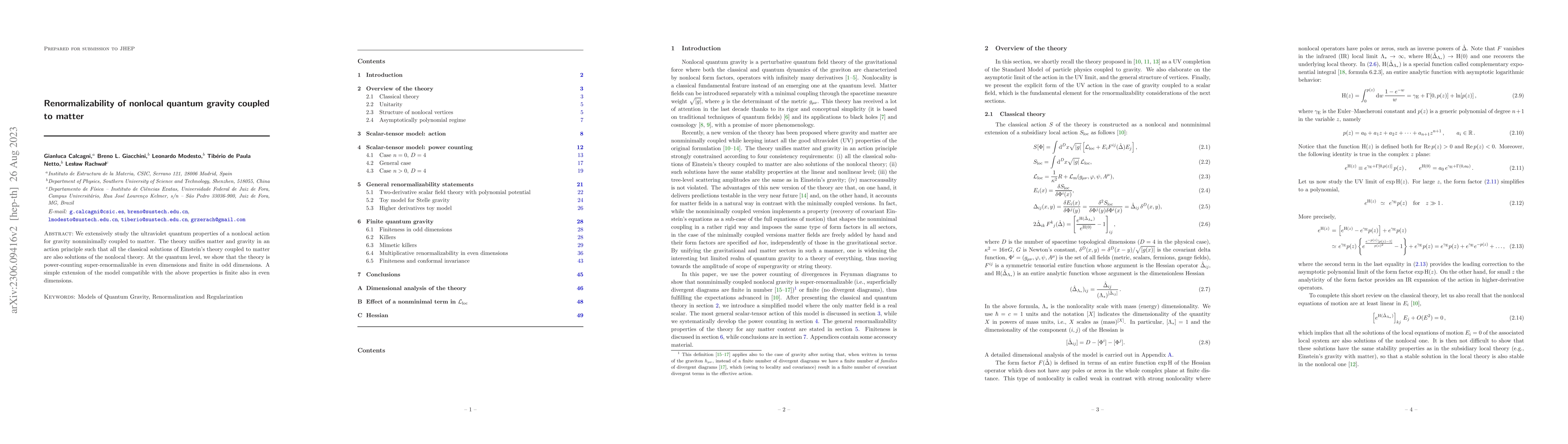 Thumbnail for Renormalizability of nonlocal quantum gravity coupled to matter