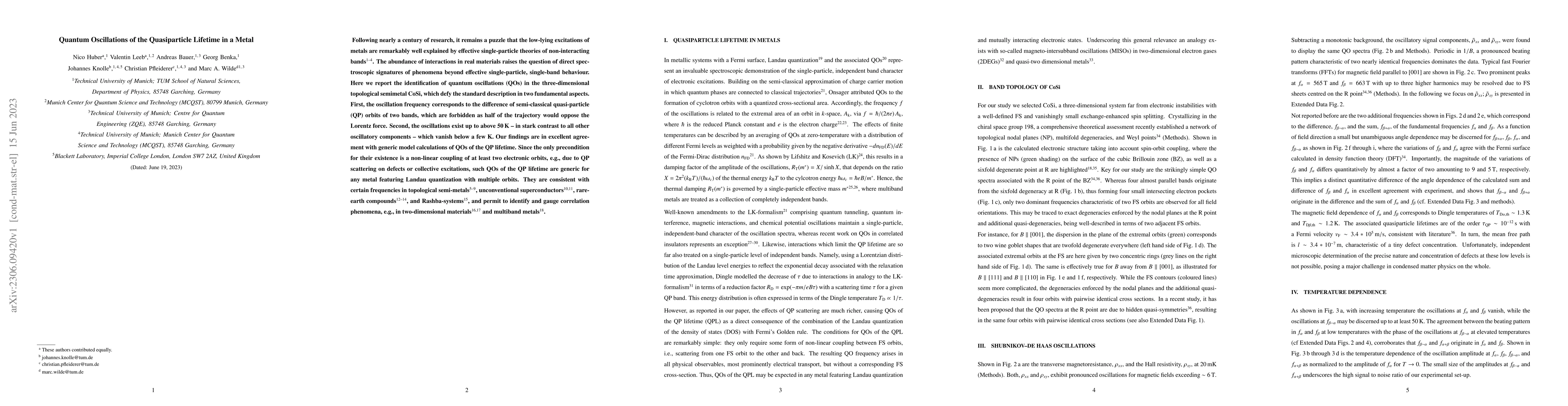 Thumbnail for Quantum Oscillations of the Quasiparticle Lifetime in a Metal