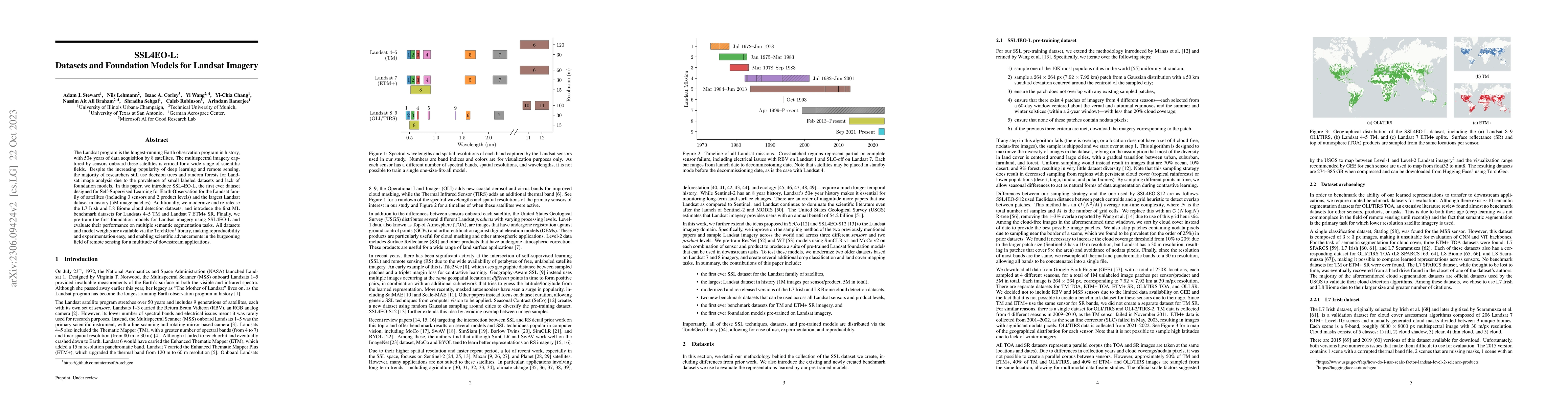 Thumbnail for SSL4EO-L: Datasets and Foundation Models for Landsat Imagery