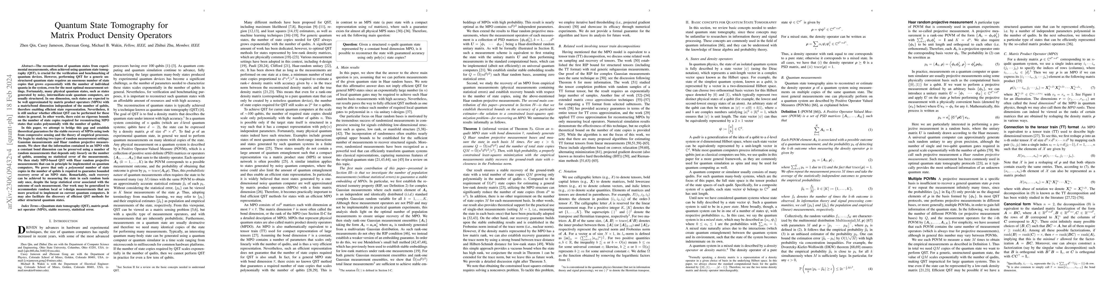 Thumbnail for Quantum State Tomography for Matrix Product Density Operators