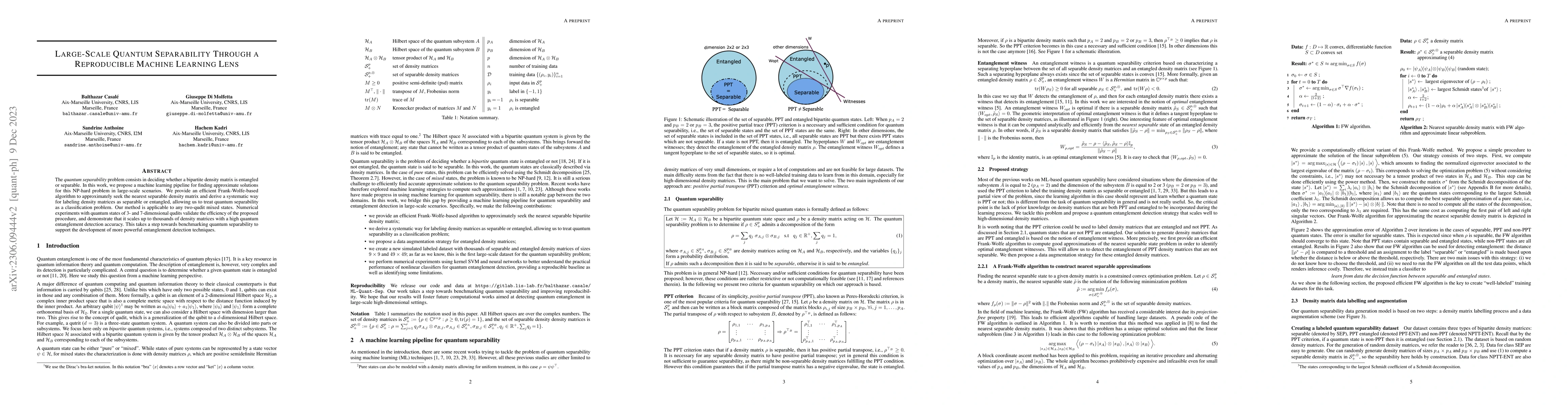 Thumbnail for Large-Scale Quantum Separability Through a Reproducible Machine Learning
  Lens
