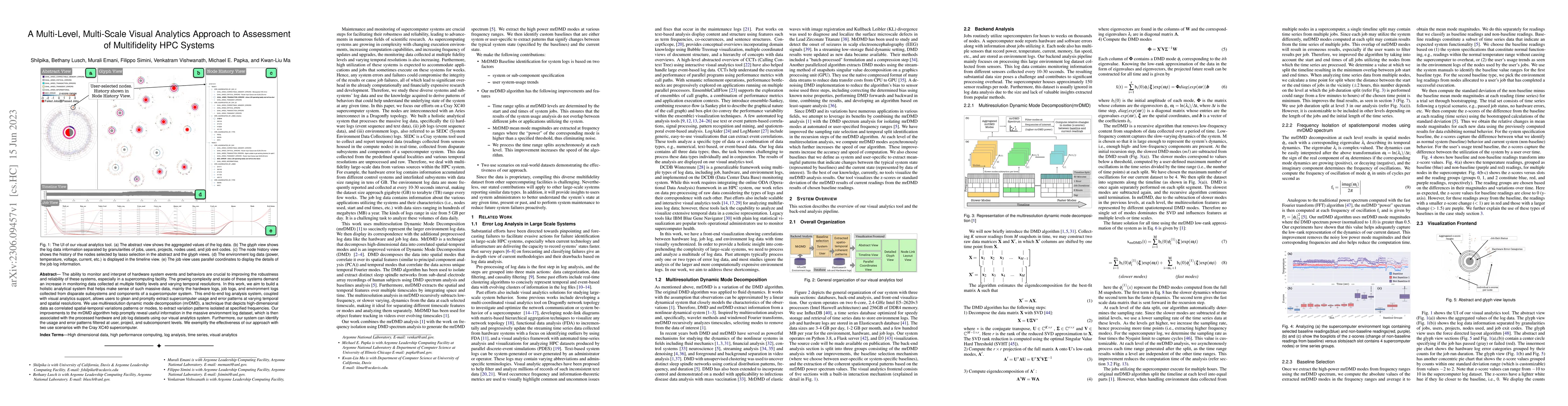 Thumbnail for A Multi-Level, Multi-Scale Visual Analytics Approach to Assessment of
  Multifidelity HPC Systems