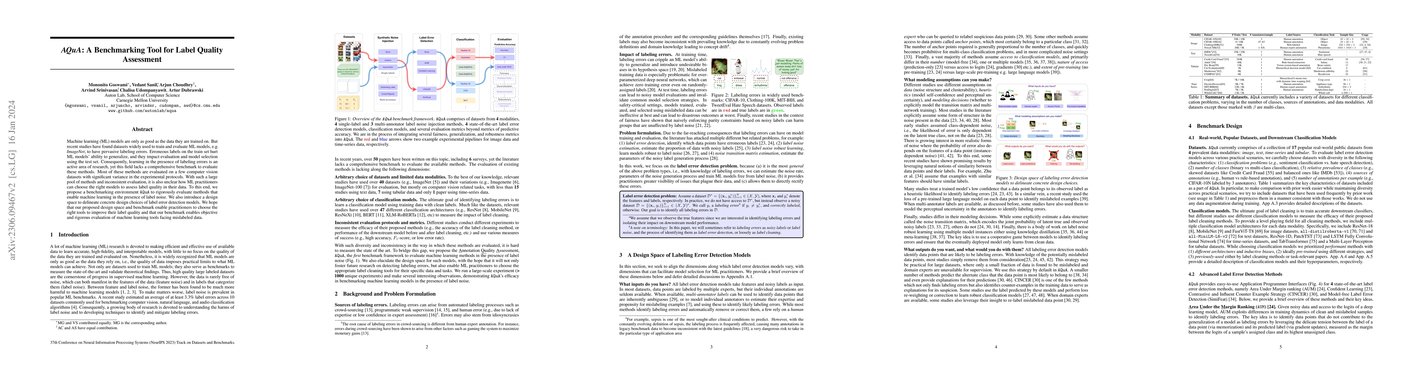Thumbnail for AQuA: A Benchmarking Tool for Label Quality Assessment